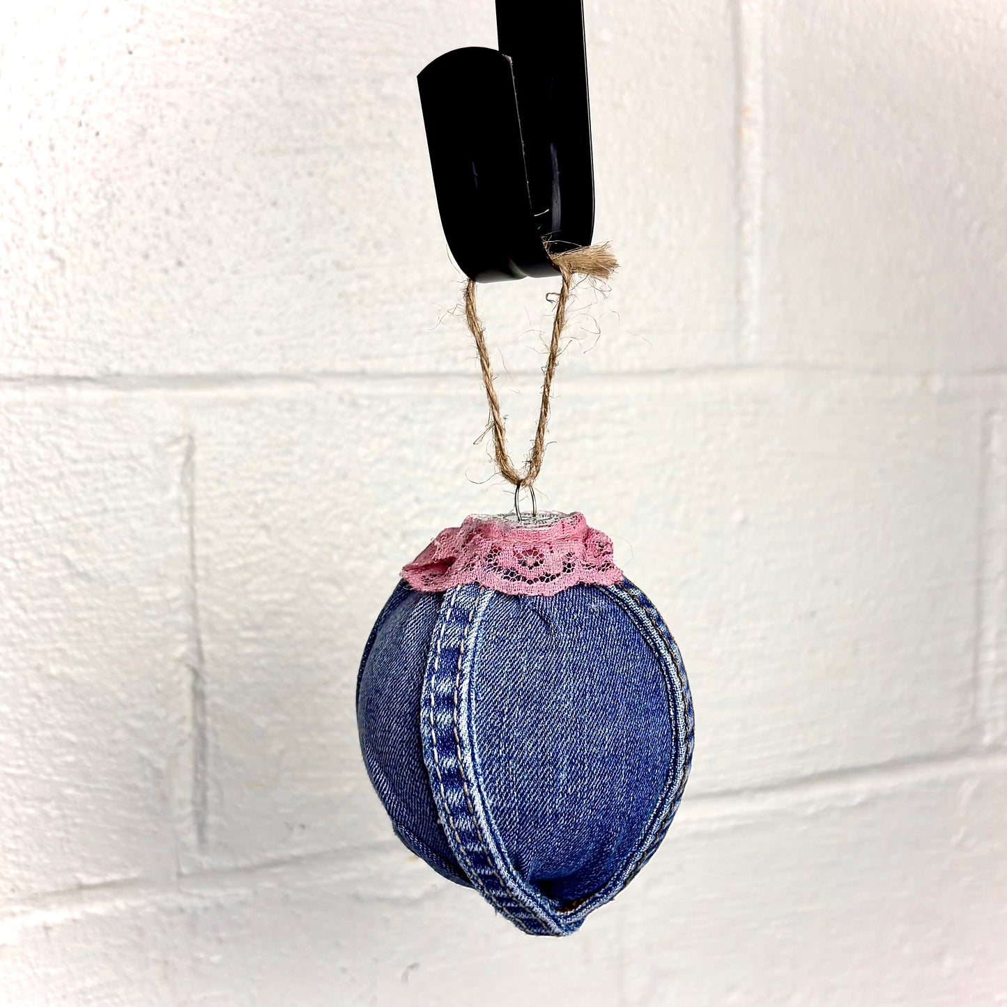 Handmade Denim Holiday Ornament / Bulb