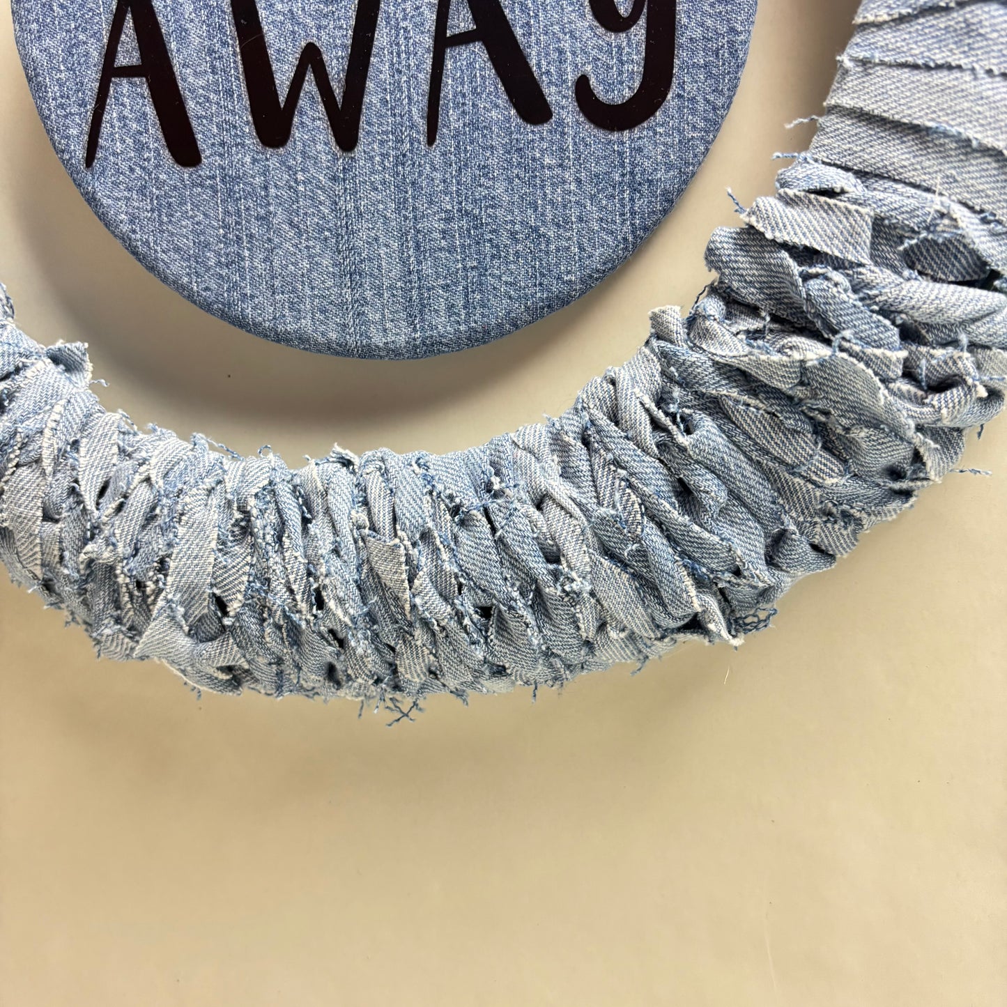 Handmade Fall Denim “Go Away” Wreath