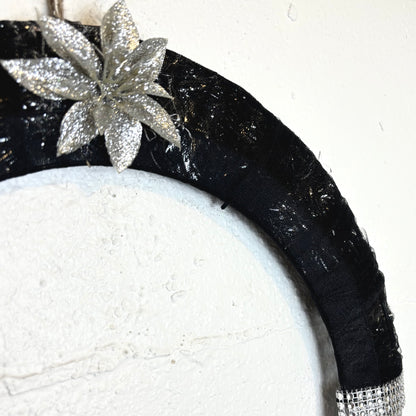 Handmade Silver and Black Wreath