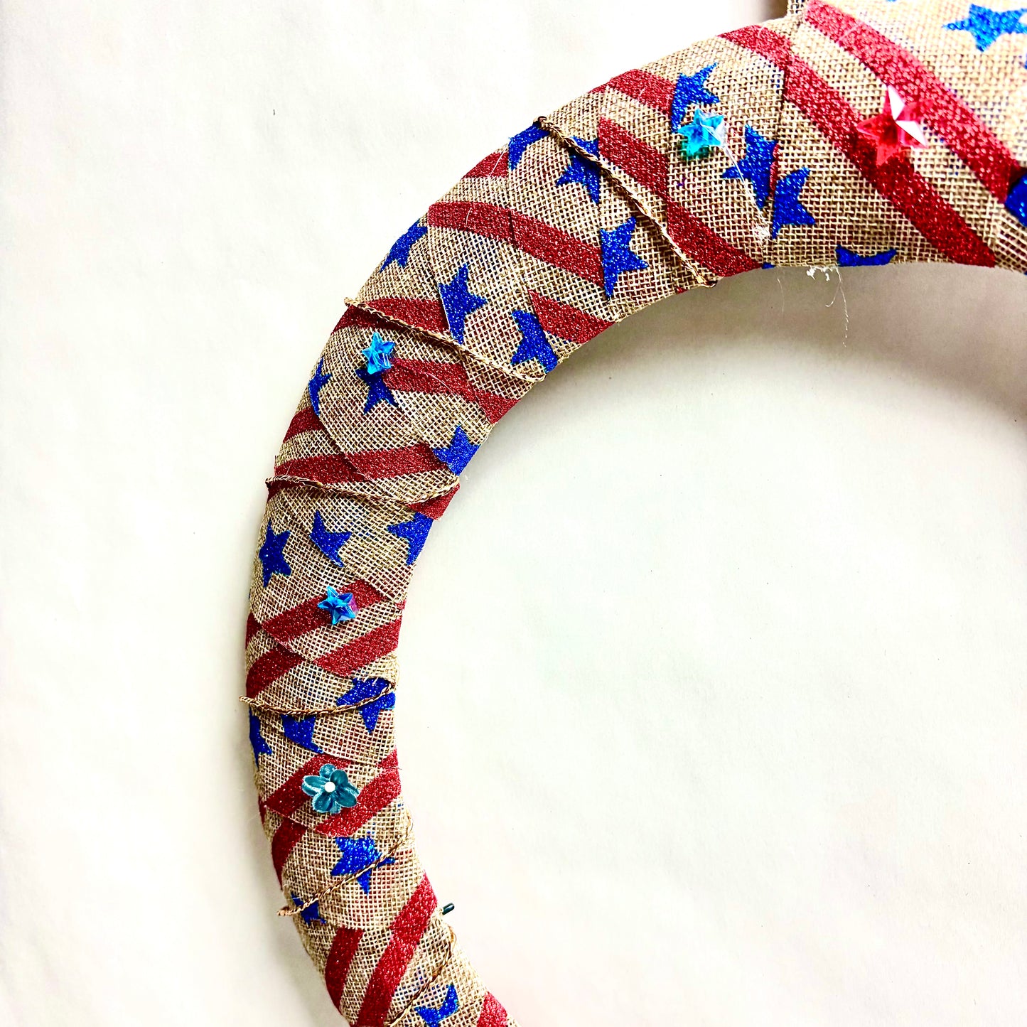 Handmade Fourth of July Burlap Wreath