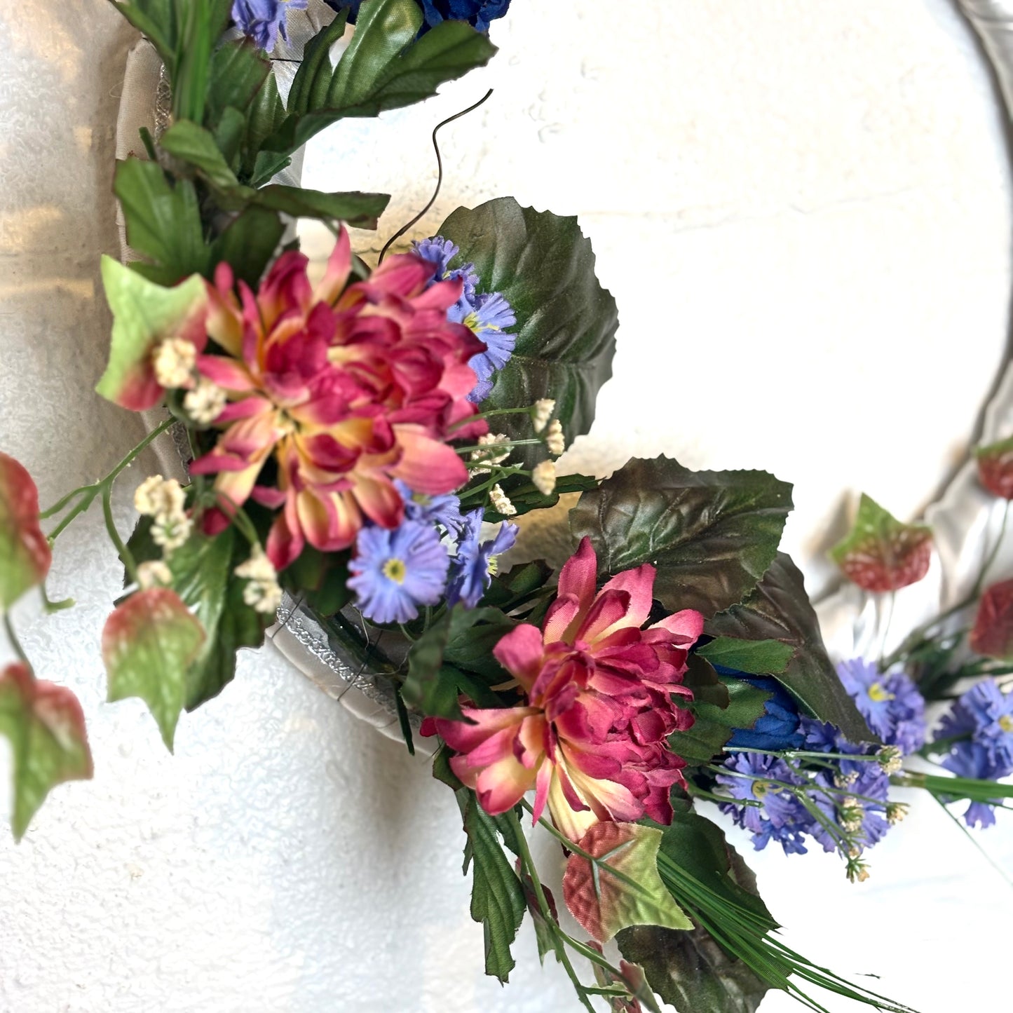 Handmade Silver Floral Wreath