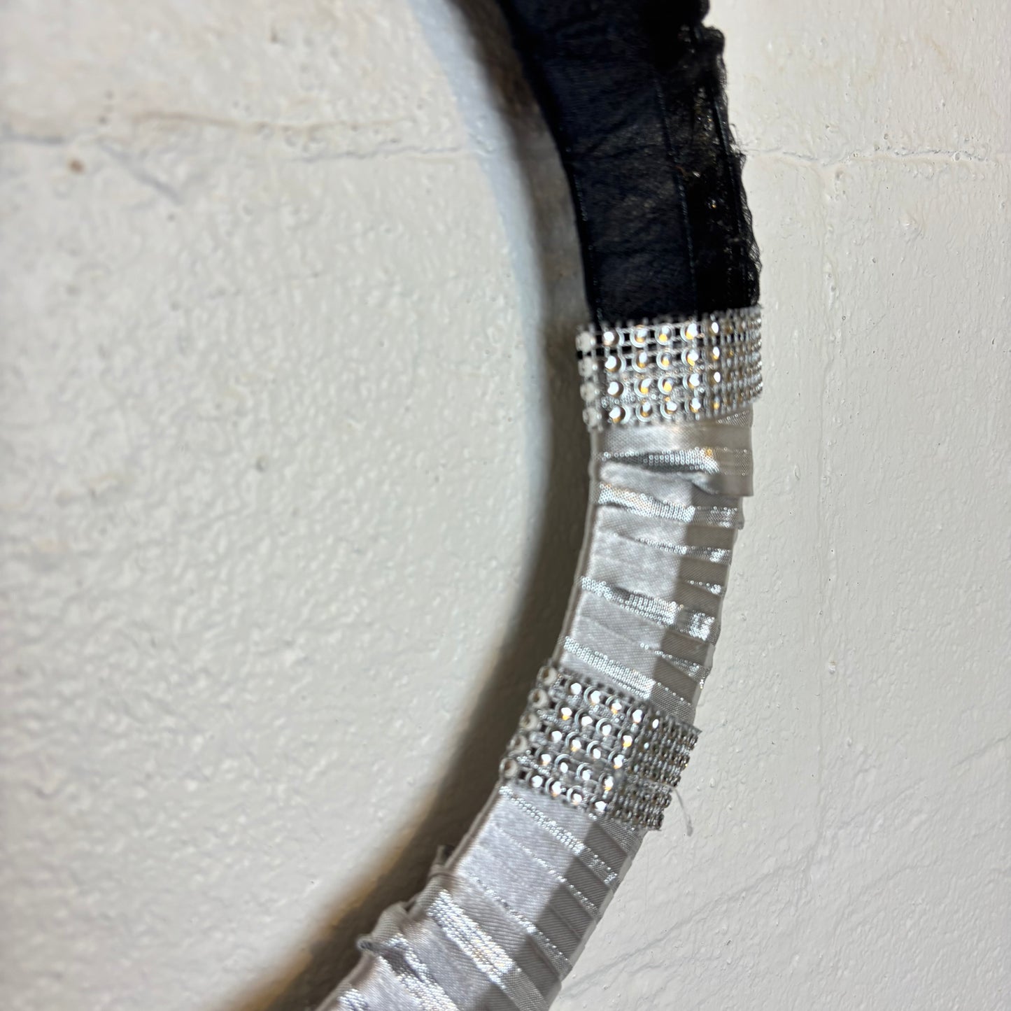 Handmade Silver and Black Wreath