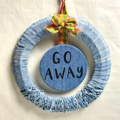Handmade Fall Denim “Go Away” Wreath
