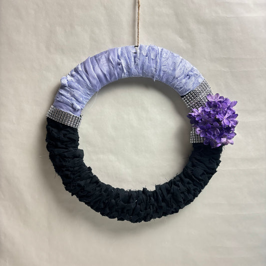Handmade Purple and Black Lace Wreath