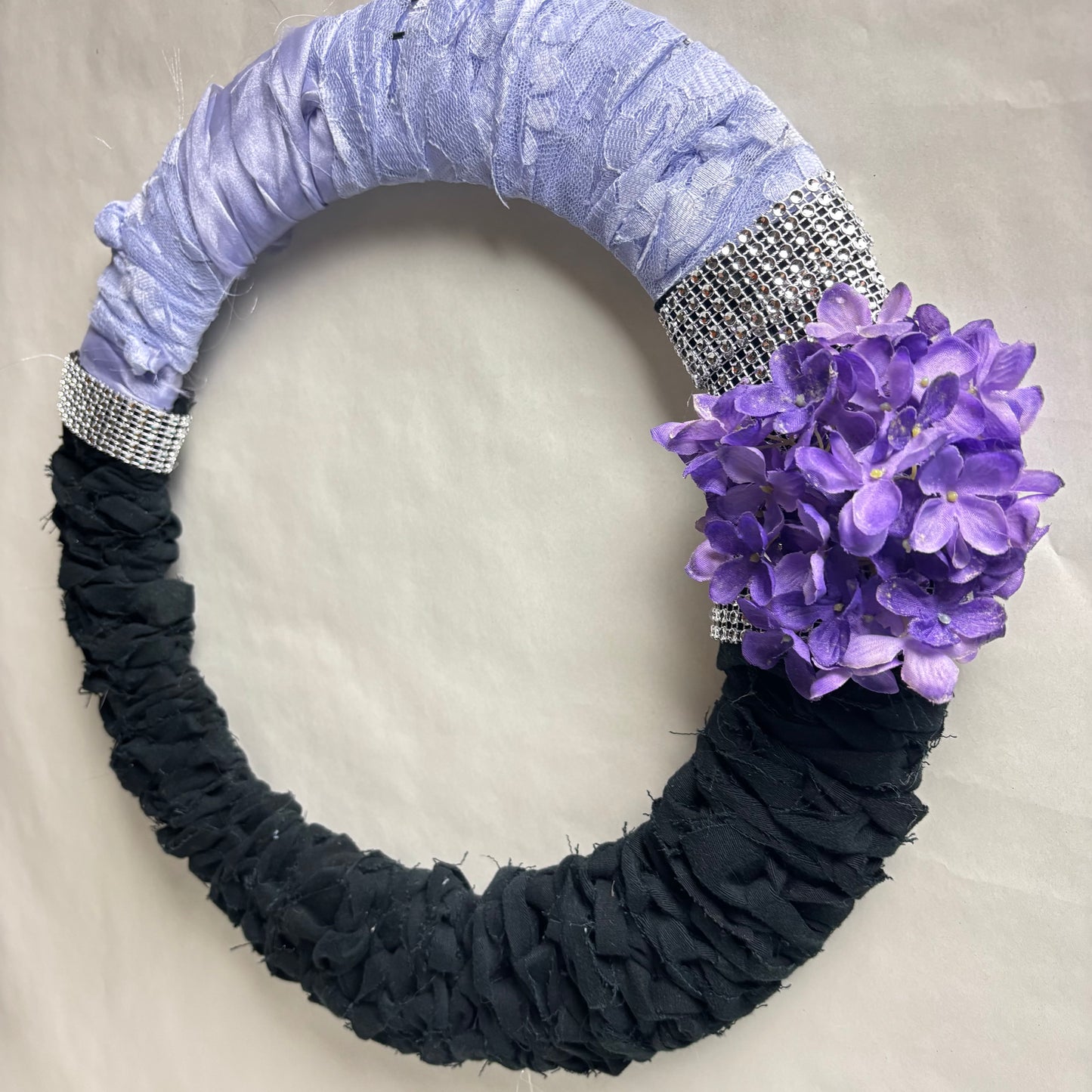 Handmade Purple and Black Lace Wreath