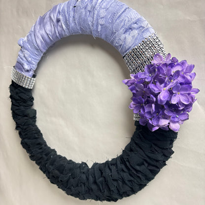 Handmade Purple and Black Lace Wreath