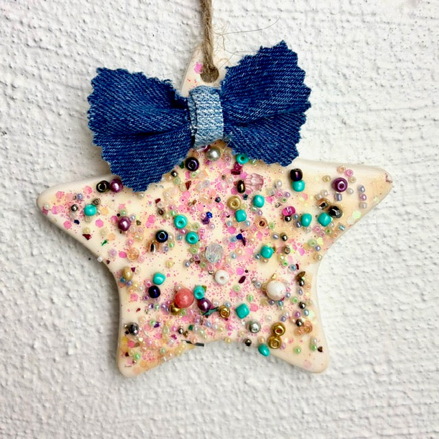 Handmade Holiday Star Ornament / Bulb