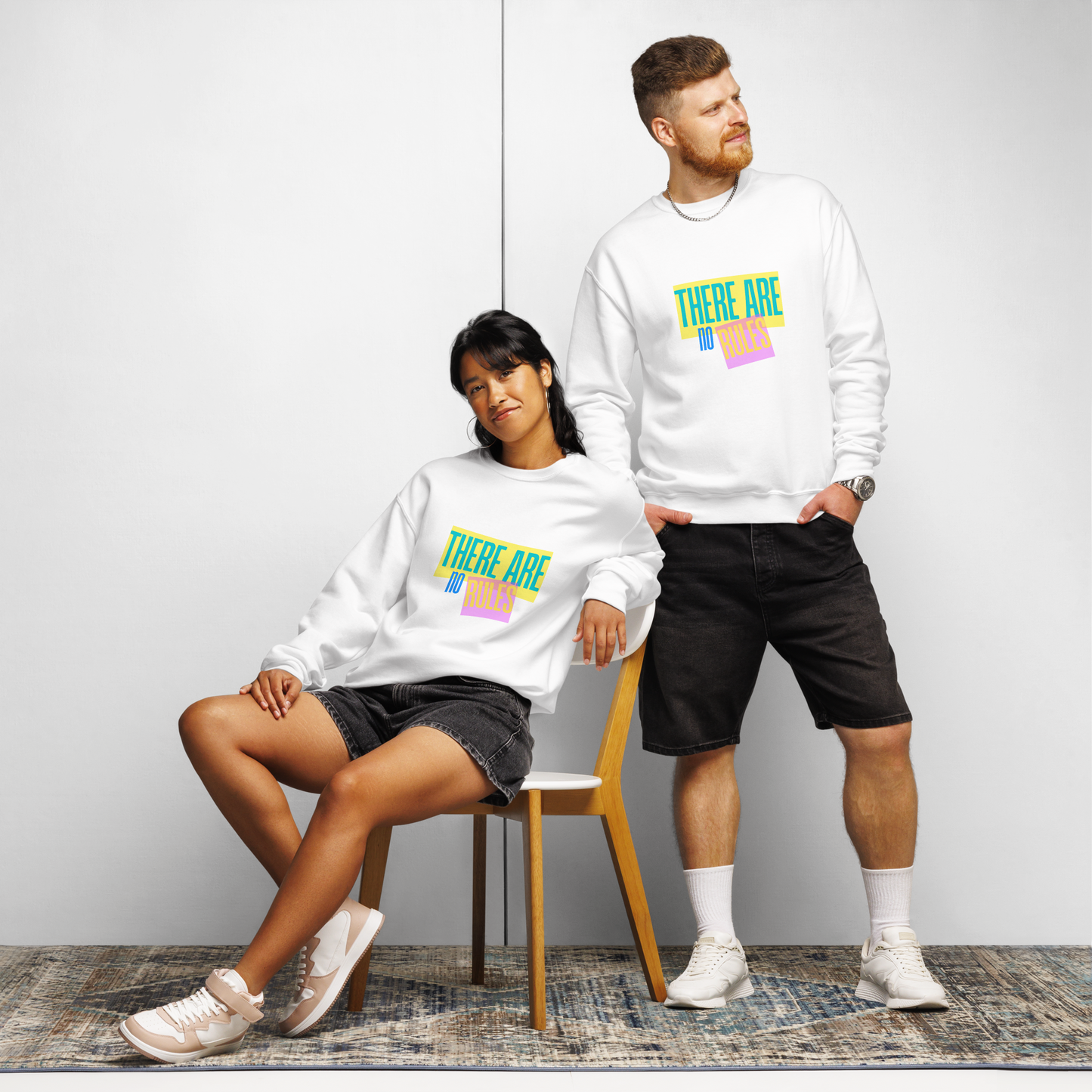 Retro "There Are No Rules" - Unisex - Crew Neck Sweatshirt