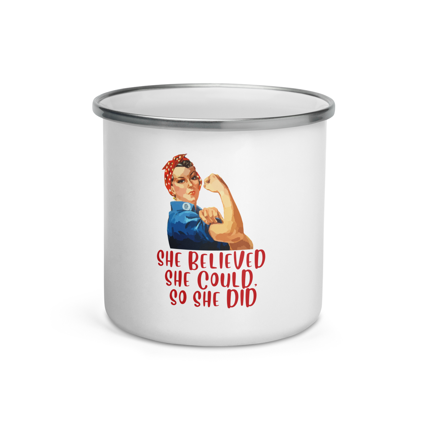 She Believed She Could So She Did - Enamel Mug