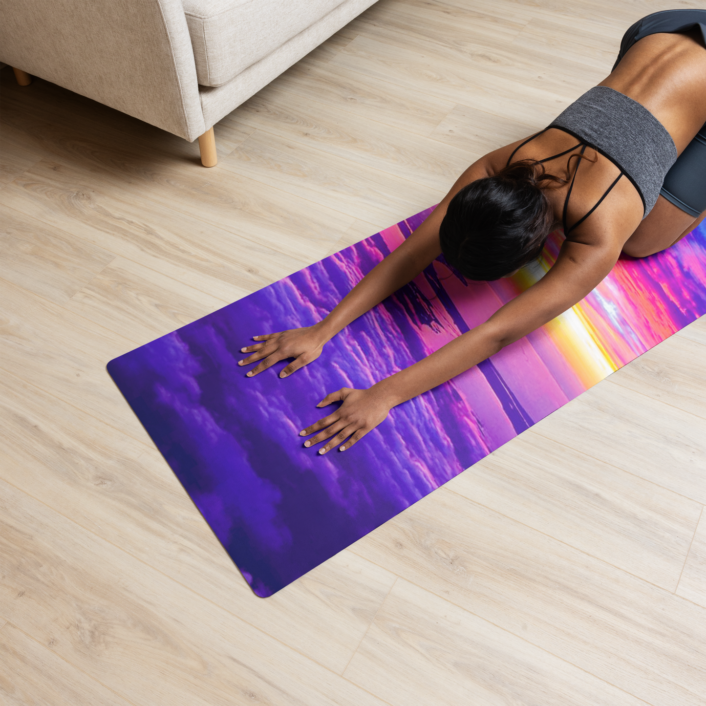 Sunrise Cloudscape - Non-Slip - Rubber Bottom - Yoga & Pilates - Mat